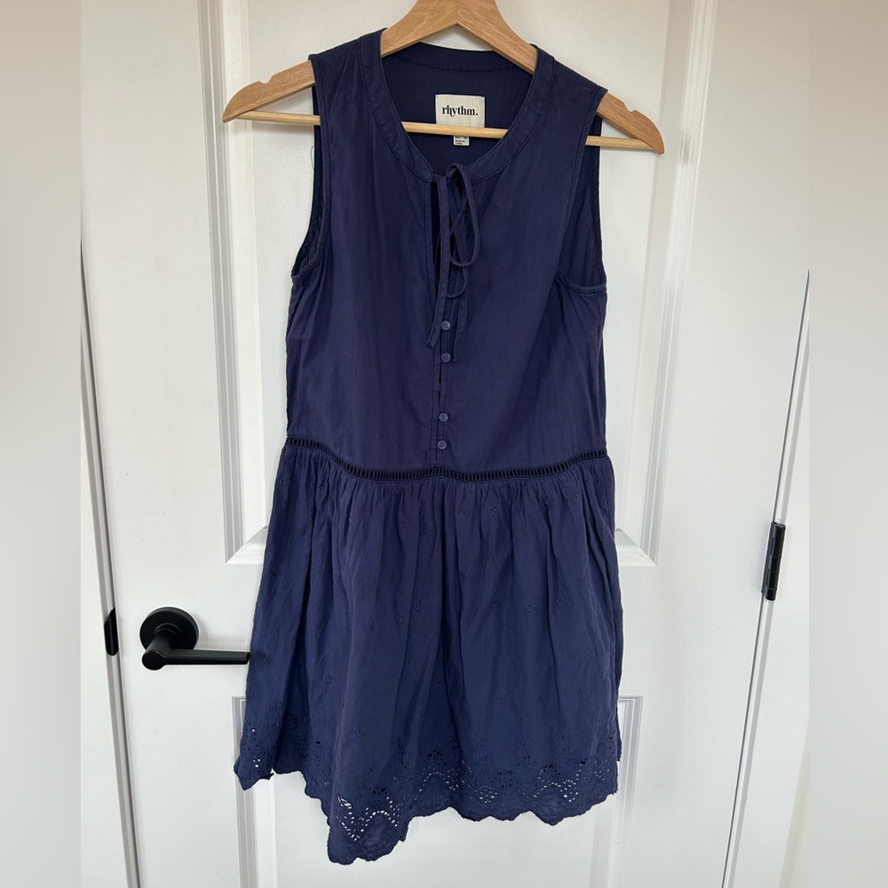 Rhythm Navy Tie-Front Dress
